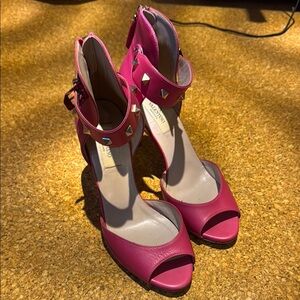Valentino Fuchsia Studded Heels